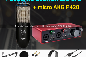 Combo Focusrite Scarlett 2i2 3rd (Gen) + Micro thu âm AKG P420