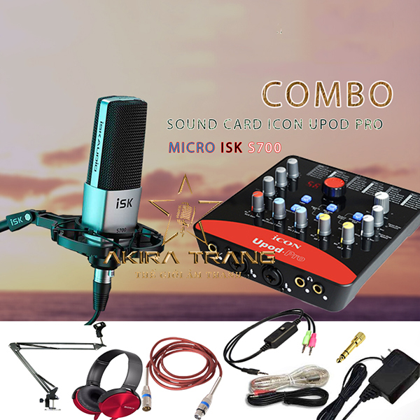 Combo Soundcard Icon Upod Pro + Micro ISK S700 + Full phụ kiện