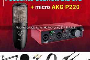 Combo Focusrite Scarlett 2i2 3rd (Gen) + Micro thu âm AKG P220