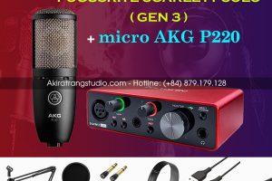 Combo Focusrite Scarlett Solo (Gen 3) + Micro thu âm AKG P220