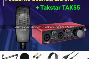 Combo Focusrite Scarlett Solo (Gen 3) + Micro takstar TAK55