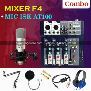 Combo Livestream Mixer F4 Kèm Mic ISK AT100