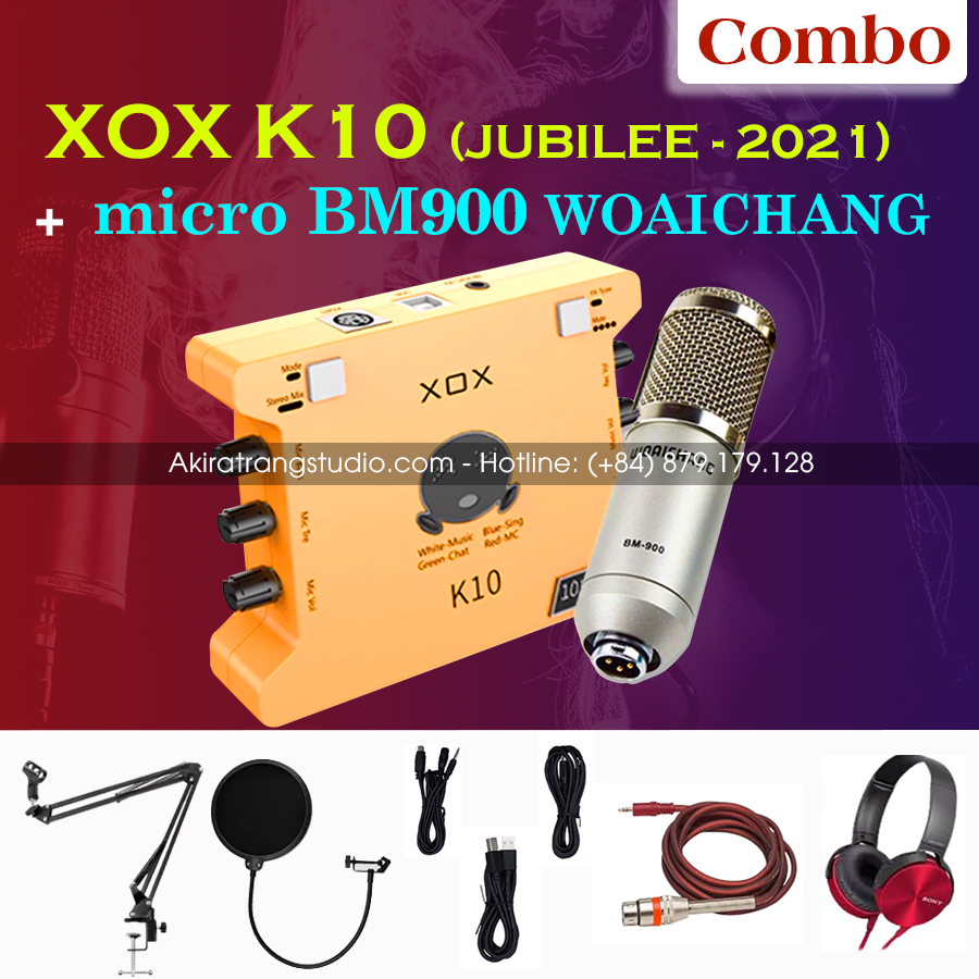Combo sound card XOX K10 2021 + Mic BM900
