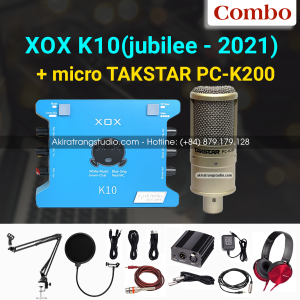Combo sound card XOX K10 2021 + Mic PC K200