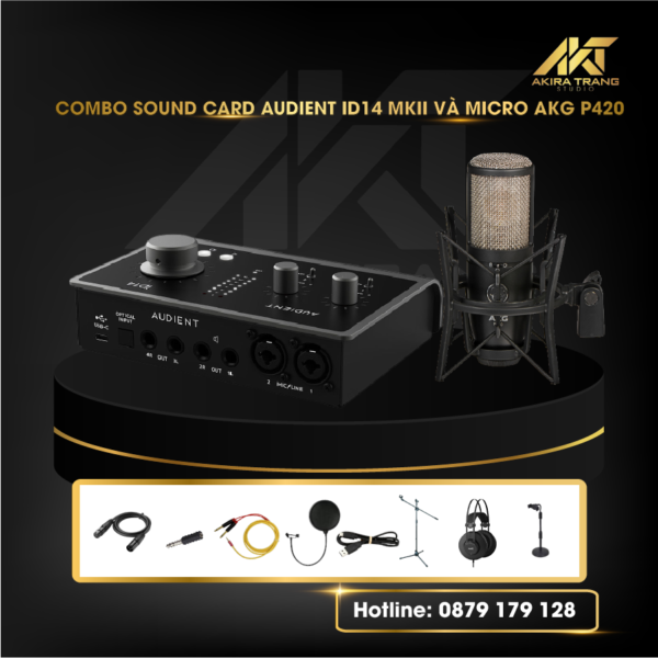 Combo-Sound-Card-Audient-iD14-MKII-Micro-AKG-P420