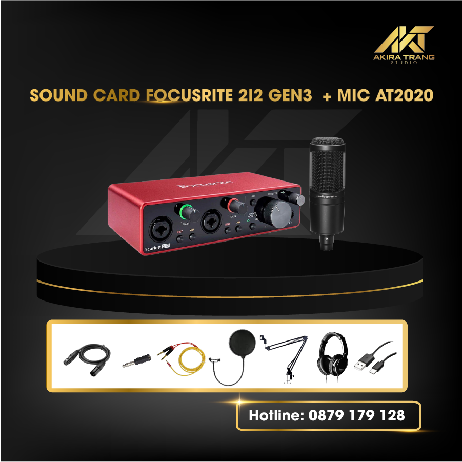 COMBO-SOUND-CARD-FOCUSRITE-2I2-GEN3 -MIC-AT2020