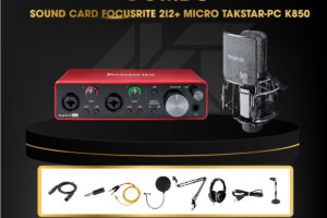 Combo sound card focusrite 2i2 + Micro takstar – pc k850