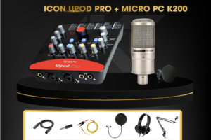 Bộ Micro Livestream K200 + Sound Card Icon Upod Pro