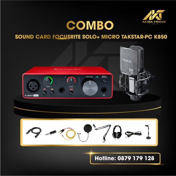 Combo-sound-card-focusrite-solo-Micro-takstar-pc-K850-2