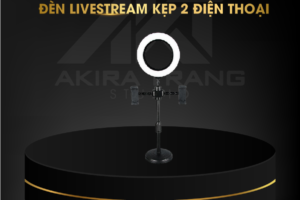 Đèn livestream kẹp hai điện thoại