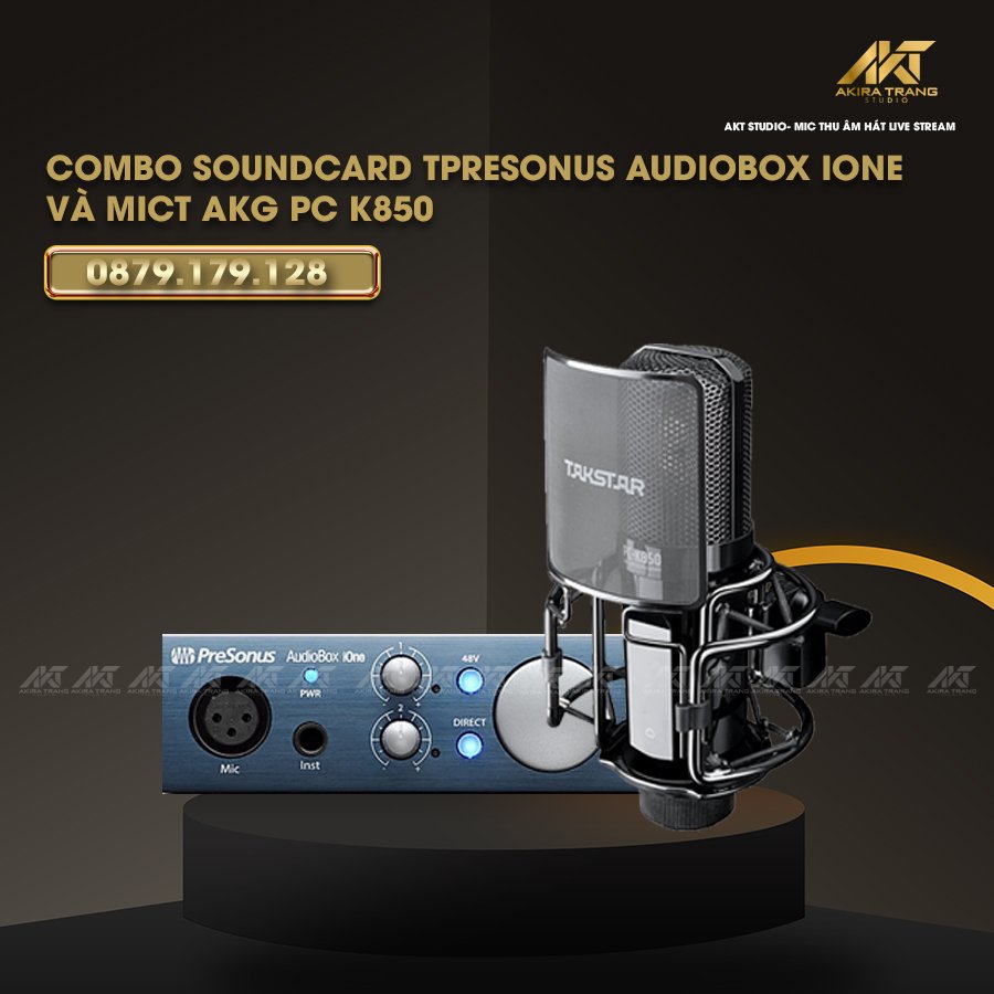 COMBO SOUNDCARD TPRESONUS AUDIOBOX IONE+ MICT AKG PC K850